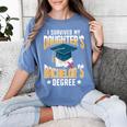 i Survived My Daughters Bachelor's Degree Graduation Gifts Women's Comfort Colors T-Shirt Blue Jean