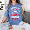 i Survived My Fiance's Nursing Degree Graduation Gifts Women's Comfort Colors T-Shirt Blue Jean