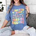 i Survived My Fiance's Nursing Degree Graduation Groovy Premium Women's Comfort Colors T-Shirt Blue Jean