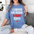 I Survived Her Passing Nursing School Graduation Women's Comfort Colors T-Shirt Blue Jean