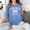 Teacher Established 2018 Shirt For Teacher Graduation Men Women Women's Comfort Colors T-Shirt Blue Jean