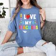 Teens Graduation I Heart My Teacher I Love My Teachers Women's Comfort Colors T-Shirt Blue Jean