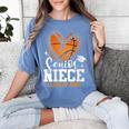 Women's Senior Niece Class Of 2026 Basketball Graduation Heart Women's Comfort Colors T-Shirt Blue Jean