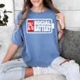 1 Social Battery Sarcastic Introverted Men Women Women's Comfort Colors T-Shirt Chalky Mint