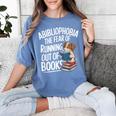 Abibliophobia Dog Book Lover Library Women's Comfort Colors T-Shirt Chalky Mint
