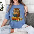 Book Lover Owl Reading Bookish Library Read Books Be Kind Women's Comfort Colors T-Shirt Chalky Mint