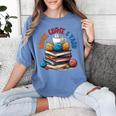 “Books Coffee & Yarn Enthusiast Cozy Reader Women's Comfort Colors T-Shirt Chalky Mint