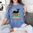 Cat And Books Retro Midcentury Mid Century Aesthetic Women's Comfort Colors T-Shirt Chalky Mint Cat And Books Retro Midcentury Mid Century Aesthetic Women's Comfort Colors T-Shirt Chalky Mint