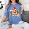 Christmas Gingerbread Man Reading Book Snowflake Teacher Women's Comfort Colors T-Shirt Chalky Mint Christmas Gingerbread Man Reading Book Snowflake Teacher Women's Comfort Colors T-Shirt Chalky Mint