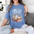 Coffee Cats & Books Cute Cat Book Lover Reading Women's Comfort Colors T-Shirt Chalky Mint Coffee Cats & Books Cute Cat Book Lover Reading Women's Comfort Colors T-Shirt Chalky Mint