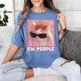Cool Cat Meme Ew People Anti Social Introvert Cute Cat Women's Comfort Colors T-Shirt Chalky Mint