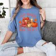 Cozy Readers Book Society Teacher Reading Floral Pumpkin Tee Women's Comfort Colors T-Shirt Chalky Mint