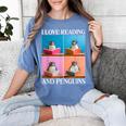 Cute Penguin Reading Book School Librarian Teacher Student Women's Comfort Colors T-Shirt Chalky Mint