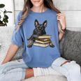 Dutch Shepherd Books Reading Dog Breed Graphic Women's Comfort Colors T-Shirt Chalky Mint