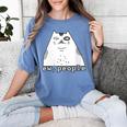 Ew People Introvert Sayings Sarcastic Cat Quote Women's Comfort Colors T-Shirt Chalky Mint
