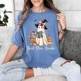 Ghost Reading Book Coquette Bow Halloween Girl Kid Teacher Women's Comfort Colors T-Shirt Chalky Mint