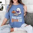 Halloween Teacher Women Cute Reading Ghost Read More Books Women's Comfort Colors T-Shirt Chalky Mint Halloween Teacher Women Cute Reading Ghost Read More Books Women's Comfort Colors T-Shirt Chalky Mint