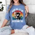 Hang On Let Me Overthink Cat Coffee Retro Introvert Women's Comfort Colors T-Shirt Chalky Mint
