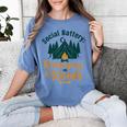 Introvert Camping Social Battery Recharging In The Woods Women's Comfort Colors T-Shirt Chalky Mint Introvert Camping Social Battery Recharging In The Woods Women's Comfort Colors T-Shirt Chalky Mint