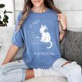 Introvert Cat With Coffee On Computer Antisocial Emo Goth Women's Comfort Colors T-Shirt Chalky Mint