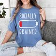 Introvert Socially Drained Battery Women's Comfort Colors T-Shirt Chalky Mint Introvert Socially Drained Battery Women's Comfort Colors T-Shirt Chalky Mint