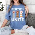 Introvert Unite Kitty Paws Raise Introverted Gathering Women's Comfort Colors T-Shirt Chalky Mint