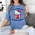 It's a Good Day To Read a Book Cute Cat Book Day Girls Boys Women's Comfort Colors T-Shirt Chalky Mint