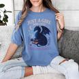 Just a Girl Who Loves Dragons And Books Fantasy Women's Comfort Colors T-Shirt Chalky Mint Just a Girl Who Loves Dragons And Books Fantasy Women's Comfort Colors T-Shirt Chalky Mint