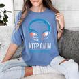 Keep Calm Earthlings Are Strange Alien Introvert Raglan Baseball Tee Women's Comfort Colors T-Shirt Chalky Mint