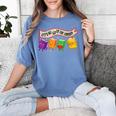 Librarian Let's All Go To The Library Cute Groovy Book Lover Women's Comfort Colors T-Shirt Chalky Mint