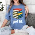 Get Lit With Books Women's Comfort Colors T-Shirt Chalky Mint