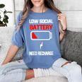 Low Social Battery Need Recharge Introvert Self-Care Women's Comfort Colors T-Shirt Chalky Mint