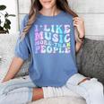 I Like Music More Than People Introvert Musician Retro Women's Comfort Colors T-Shirt Chalky Mint