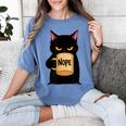 Nope Coffee Cat – Introvert Humor Monday Kitty Women's Comfort Colors T-Shirt Chalky Mint