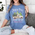 North Pole Tree Farm Merry Christmas Holiday Scene Nostalgia Women's Comfort Colors T-Shirt Chalky Mint North Pole Tree Farm Merry Christmas Holiday Scene Nostalgia Women's Comfort Colors T-Shirt Chalky Mint