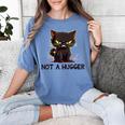 Not A Hugger Tee Angry Cat Sarcastic Cute Introvert Women's Comfort Colors T-Shirt Chalky Mint