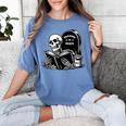READING IN PEACE RIP Introvert Skeleton Read Book Meme Women's Comfort Colors T-Shirt Chalky Mint READING IN PEACE RIP Introvert Skeleton Read Book Meme Women's Comfort Colors T-Shirt Chalky Mint