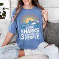 I Like Sharks & Maybe Like 3 People Humor Introverts Summer Women's Comfort Colors T-Shirt Chalky Mint