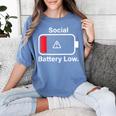 Social Battery Low Anti-Social Introvert Women's Comfort Colors T-Shirt Chalky Mint Social Battery Low Anti-Social Introvert Women's Comfort Colors T-Shirt Chalky Mint