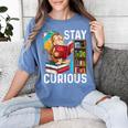 Stay Curious Monkey Reading Book Lover Bookworm Women's Comfort Colors T-Shirt Chalky Mint