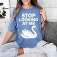 Stop Looking At Me Swan Introvert Humor Women's Comfort Colors T-Shirt Chalky Mint