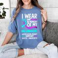Teal & Purple In Memory Of My Grandson Suicide Prevention Women's Comfort Colors T-Shirt Chalky Mint