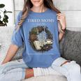 Tired Moms Book Club Dark Floral Coffee Skeleton Women's Comfort Colors T-Shirt Chalky Mint