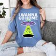 I Wanna Go Home Introvert UFO UAP Flying Saucer Trippy Alien Women's Comfort Colors T-Shirt Chalky Mint I Wanna Go Home Introvert UFO UAP Flying Saucer Trippy Alien Women's Comfort Colors T-Shirt Chalky Mint