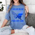 I Wear Blue In Memory For My Son Colon Cancer Awareness Women's Comfort Colors T-Shirt Chalky Mint