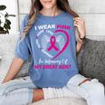 I Wear Pink In Memory Of My Great Aunt Breast Cancer Graphic Women's Comfort Colors T-Shirt Chalky Mint