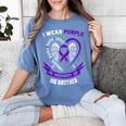 I Wear Purple In Memory Of Big Brother Alzheimers Awareness Women's Comfort Colors T-Shirt Chalky Mint