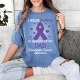 I Wear Purple In Memory Of Dad Pancreatic Cancer Awareness Women's Comfort Colors T-Shirt Chalky Mint