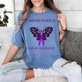 I Wear Purple In Memory For My Daughter Overdose Awareness Women's Comfort Colors T-Shirt Chalky Mint I Wear Purple In Memory For My Daughter Overdose Awareness Women's Comfort Colors T-Shirt Chalky Mint