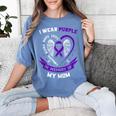 I Wear Purple In Memory Of Mom Pancreatic Cancer Awareness Women's Comfort Colors T-Shirt Chalky Mint I Wear Purple In Memory Of Mom Pancreatic Cancer Awareness Women's Comfort Colors T-Shirt Chalky Mint